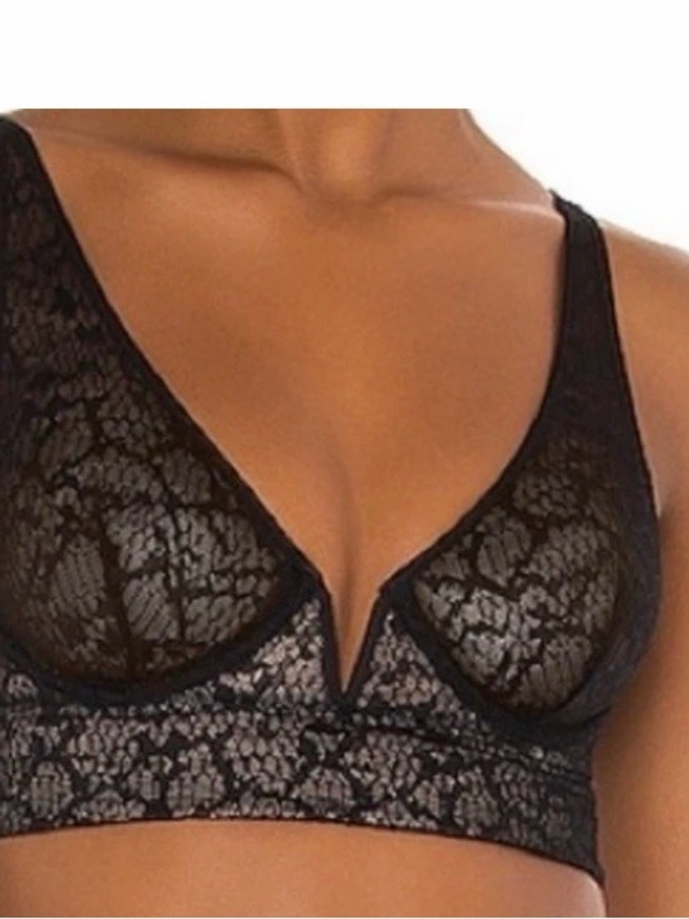 Intimately Free People Lace Plunge Bralette - Black XS